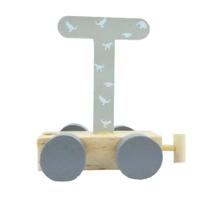 JeP kids houten treinletter T-lichtgroen print
