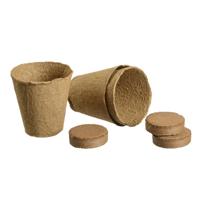 Afbreekbare potjes met turftablet H8x dia.8 cm 3x - Nature