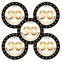 Bierviltjes 90 - 50x stuks - zwart/goud - luxe - verjaardag/jubilea - feestartikelen Bierviltjes 90 - 50x stuks - zwart/goud - luxe - verjaardag/jubilea - feestartikelen