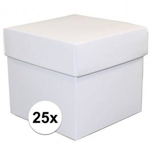 25x Vierkante witte kadootjes/cadeautjes 10 cm