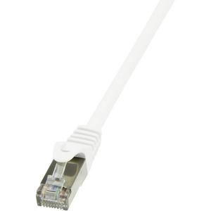 LogiLink CP2021S RJ45 Netwerkkabel, patchkabel CAT 6 F/UTP 0.50 m Wit Snagless 1 stuk(s)