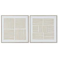 Schilderij Home ESPRIT Wit Beige Scandinavisch 83 x 4,5 x 83 cm (2 Stuks)