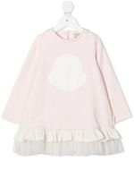 Moncler Enfant robe volantée à logo brodé - Rose