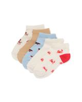 HEMA Kinder enkelsokken zeedieren - 5 paar beige (beige)