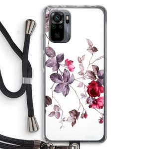 Mooie bloemen: Xiaomi Redmi Note 10 Pro Transparant Hoesje met koord