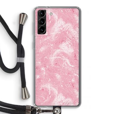 Abstract Painting Pink: Samsung Galaxy S21 Plus Transparant Hoesje met koord