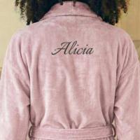 Dames badjas borduren - Roze - S/M