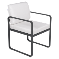 Fermob Bellevie dining armchair tuinstoel Anthracite - Off-White