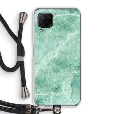 Groen marmer: Huawei P40 Lite Transparant Hoesje met koord