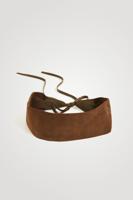 Leren sherp met geborduurde sierranden - GREEN - U