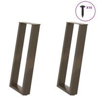 Console tafelpoten 2st U-vormig 38x(72-73)cm staal naturel