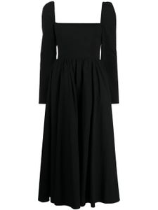 Reformation robe mi-longue Elly à col carré - Noir