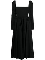 Reformation robe mi-longue Elly à col carré - Noir