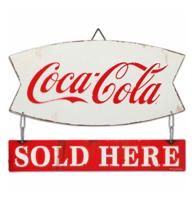 Coca-Cola Sold Here Linked Metalen Bord - 38 x 27cm
