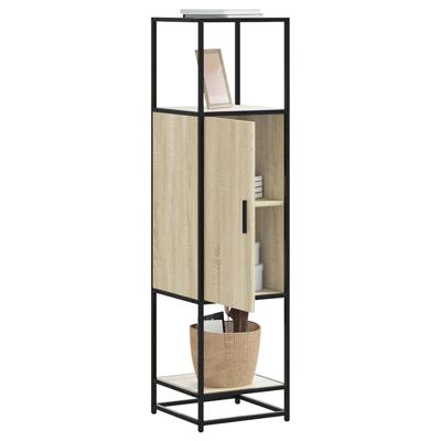 Hoge kast 35,5x35x139 cm bewerkt hout en metaal sonoma eiken