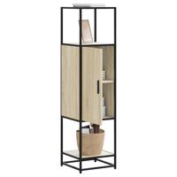 Hoge kast 35,5x35x139 cm bewerkt hout en metaal sonoma eiken