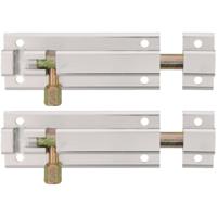 AMIG schuifslot - 2x - aluminium - 10 cm - zilver - deur - schutting - raam - Grendels - thumbnail