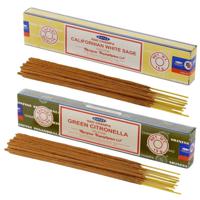 Wierook cadeaus set - 2x geurstokjes - Witte Salie en Citronella geur - Meditatie