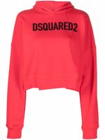 DSQUARED2 hoodie crop à logo imprimé - Rouge - thumbnail