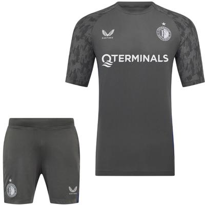 Castore Feyenoord Trainingsset 2025-2026 Donkergrijs Wit