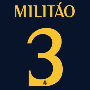 E. Militáo 3 (Officiële Real Madrid Away Bedrukking 2023-2024)