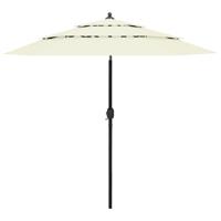 VidaXL Parasol 3-laags met aluminium paal 2,5 m zandkleurig
