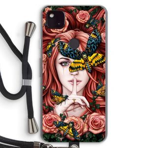 Lady Moth: Pixel 4a 5G Transparant Hoesje met koord