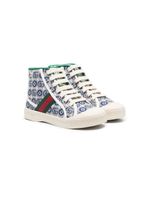 Gucci Kids baskets montantes à logo GG - Bleu - thumbnail