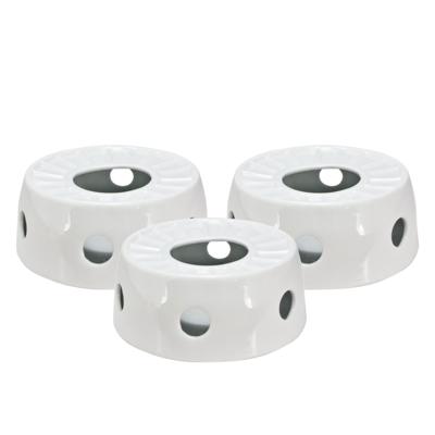 Svenska Living Rechaud - 3x - warmhoudplaat - porselein - wit - 16 x D14 cm Svenska Living Rechaud - 3x - warmhoudplaat - porselein - wit - 16 x D14 cm