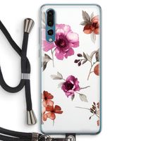 Geschilderde bloemen: Huawei P20 Pro Transparant Hoesje met koord