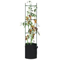Tomatenkooien met plantenzak 8 st 154 cm staal en polypropeen