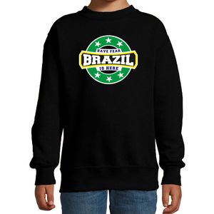 Have fear Brazil is here / Brazilie supporter sweater zwart voor kids