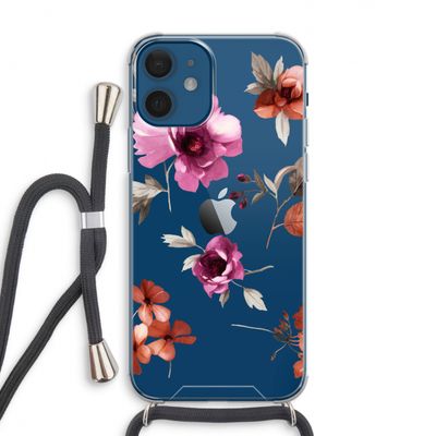 Geschilderde bloemen: iPhone 12 Transparant Hoesje met koord