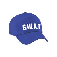 Blauwe SWAT team politie verkleed pet / cap voor volwassenen - thumbnail