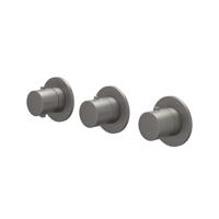 Afbouwdeel IVY Bond Inbouwthermostaat 2 Stopkranen Symmetry Met Ronde Rozetten Geborsteld Metal Black PVD