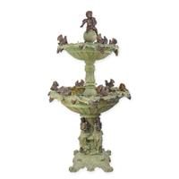 A TWO TIER BRONZE FOUNTAIN