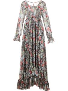 Cinq A Sept robe Leigh longue volantée à fleurs - Multicolore