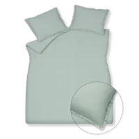 Vandyck pure 83 percale ruffle pearl blue dekbedovertrek