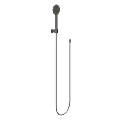 IVY Handdoucheset - rond - satin spray - met verstelbare wandsteun - doucheslang 150cm - staafmodel - 120 cm - Geborsteld metal black PVD 6901106