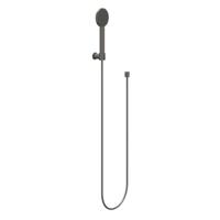 IVY Handdoucheset - rond - satin spray - met verstelbare wandsteun - doucheslang 150cm - staafmodel - 120 cm - Geborsteld metal black PVD 6901106
