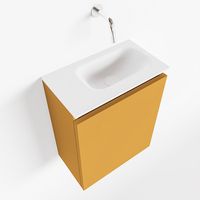 Toiletmeubel Mondiaz Ture | 40 cm | Meubelkleur Ocher | Eden wastafel Talc Rechts | Zonder kraangat