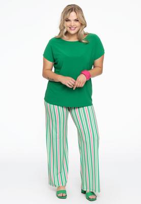 Yoek Pantalon wijd STRIPY | Groen | Maat 54/56