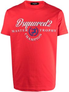 DSQUARED2 t-shirt en coton à logo imprimé - Rouge