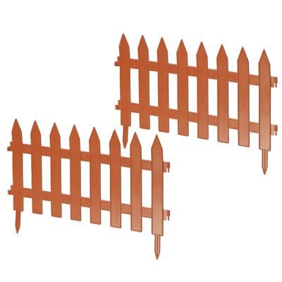 Tuinhekjes - 21x stuks - kunststof - 960 cm - terracotta - borderrand - tuinafscheiding
