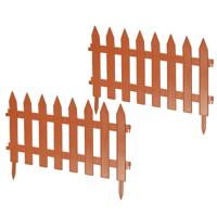 Tuinhekjes - 21x stuks - kunststof - 960 cm - terracotta - borderrand - tuinafscheiding