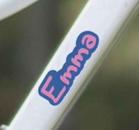 Sticker voor fiets blok naam - thumbnail