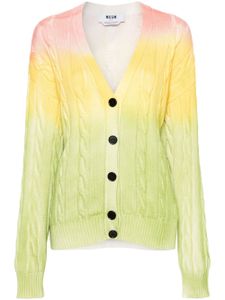 MSGM cardigan à effet dégradé - Jaune