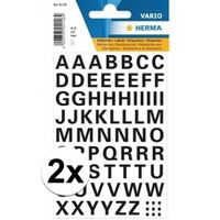 2x Stickervellen letters zwart 10mm 65x - thumbnail