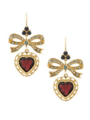 Dolce & Gabbana boucles d'oreilles Devotion en or jaune 18ct serties de rhodolite
