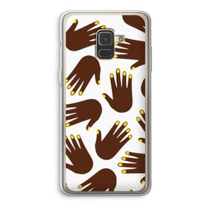 Hands dark: Samsung Galaxy A8 (2018) Transparant Hoesje